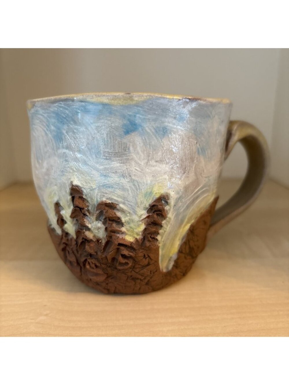 Ann Peters Studio Art Pottery Mug Rustic Cabin Outdoor Textured Yellowknife